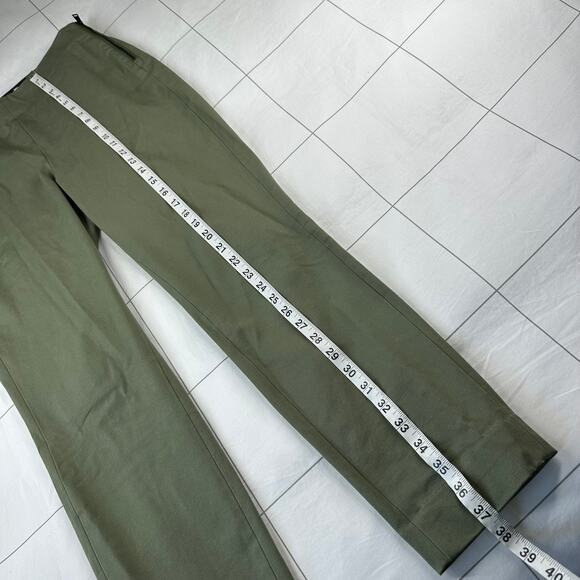 Everlane Pants Womens 6 Green Side Zip Cotton Stretch Ankle Career Back Seam - Picture 10 of 10